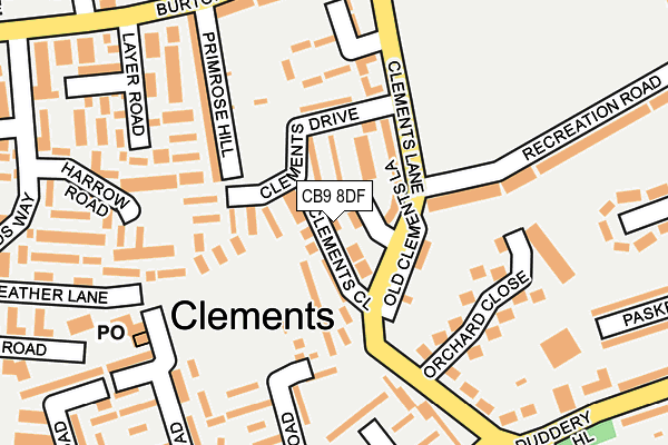 CB9 8DF map - OS OpenMap – Local (Ordnance Survey)