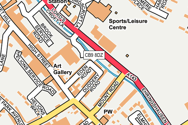 CB9 8DZ map - OS OpenMap – Local (Ordnance Survey)