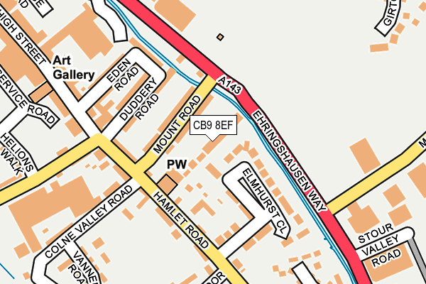 CB9 8EF map - OS OpenMap – Local (Ordnance Survey)