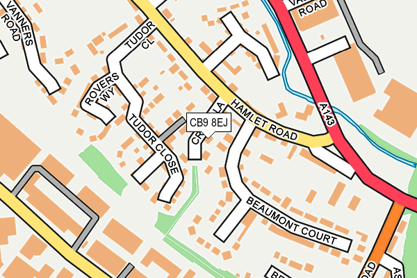 CB9 8EJ map - OS OpenMap – Local (Ordnance Survey)