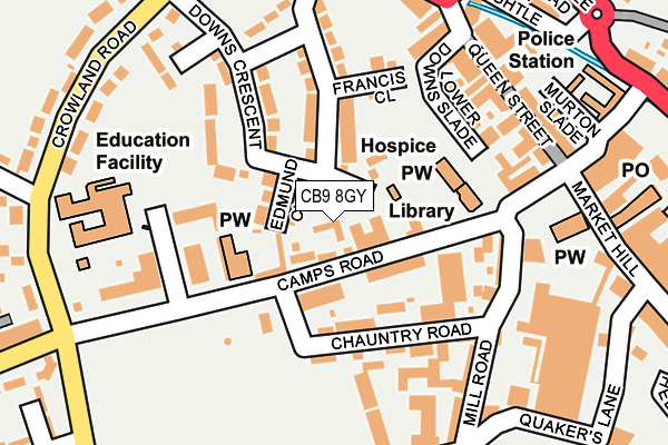 CB9 8GY map - OS OpenMap – Local (Ordnance Survey)