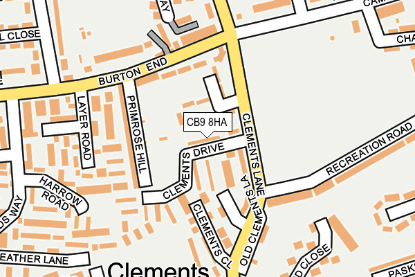 CB9 8HA map - OS OpenMap – Local (Ordnance Survey)