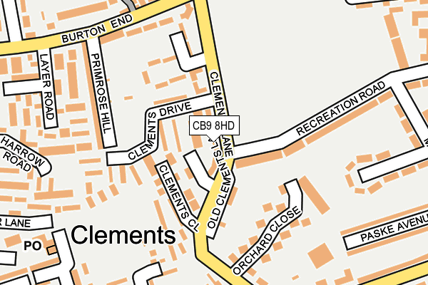 CB9 8HD map - OS OpenMap – Local (Ordnance Survey)