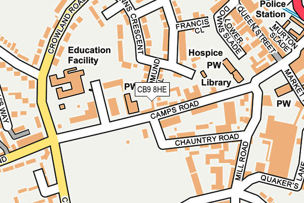 CB9 8HE map - OS OpenMap – Local (Ordnance Survey)