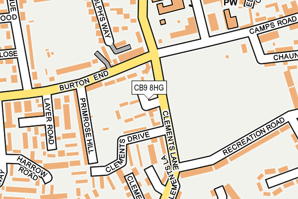 CB9 8HG map - OS OpenMap – Local (Ordnance Survey)