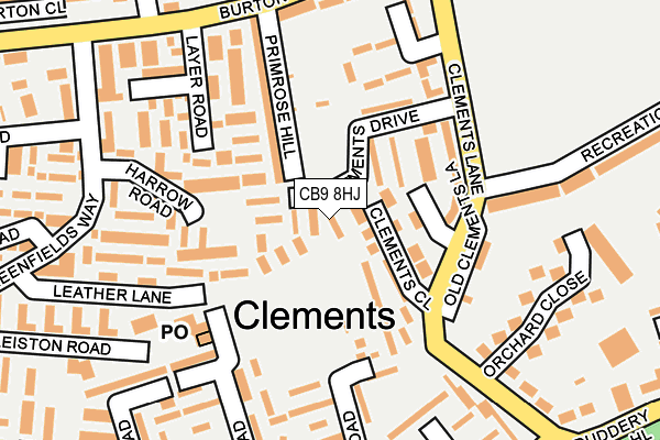 CB9 8HJ map - OS OpenMap – Local (Ordnance Survey)