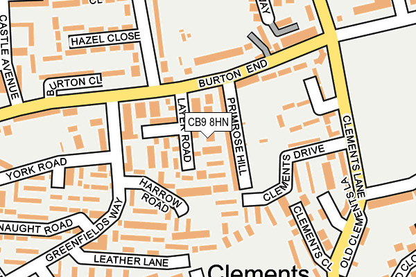 CB9 8HN map - OS OpenMap – Local (Ordnance Survey)