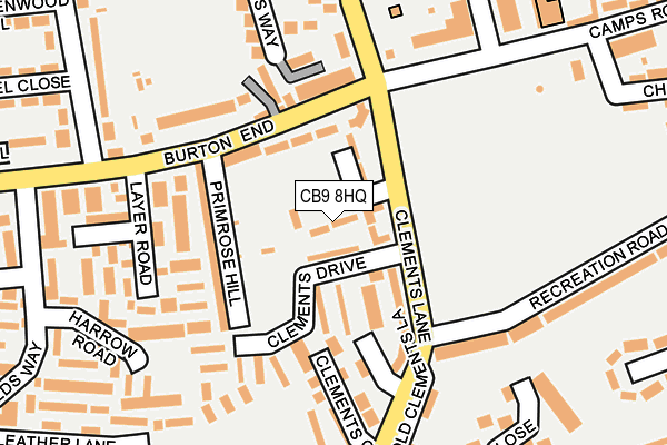 CB9 8HQ map - OS OpenMap – Local (Ordnance Survey)