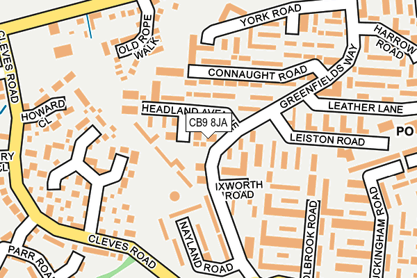 CB9 8JA map - OS OpenMap – Local (Ordnance Survey)