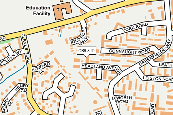 CB9 8JD map - OS OpenMap – Local (Ordnance Survey)
