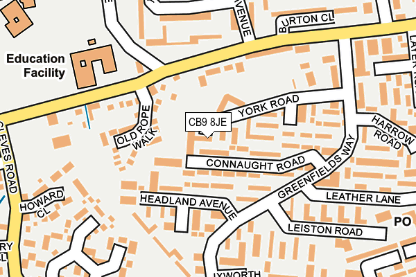 CB9 8JE map - OS OpenMap – Local (Ordnance Survey)