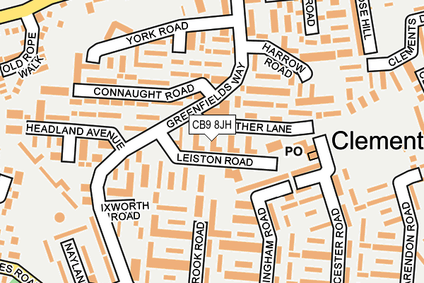CB9 8JH map - OS OpenMap – Local (Ordnance Survey)