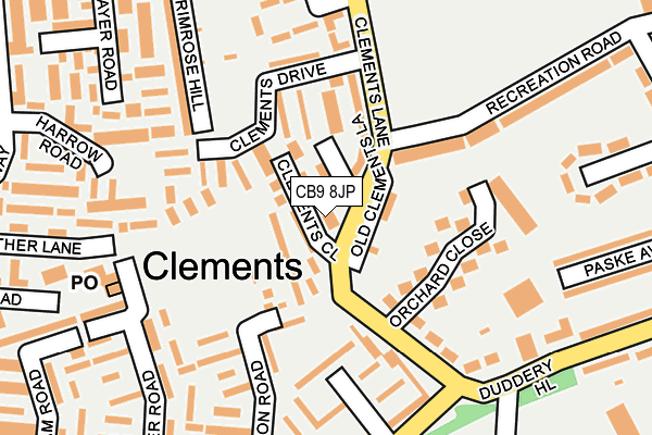 CB9 8JP map - OS OpenMap – Local (Ordnance Survey)