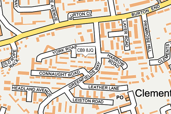 CB9 8JQ map - OS OpenMap – Local (Ordnance Survey)