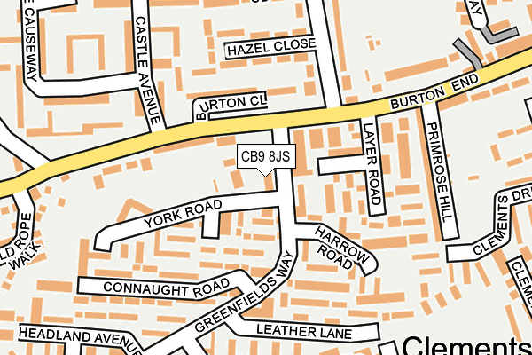 CB9 8JS map - OS OpenMap – Local (Ordnance Survey)