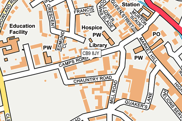 CB9 8JY map - OS OpenMap – Local (Ordnance Survey)