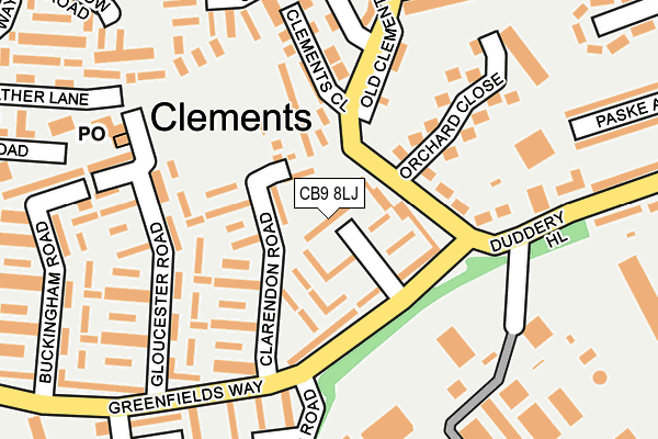CB9 8LJ map - OS OpenMap – Local (Ordnance Survey)