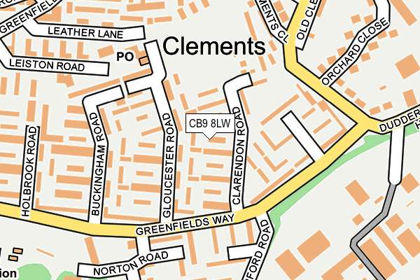 CB9 8LW map - OS OpenMap – Local (Ordnance Survey)