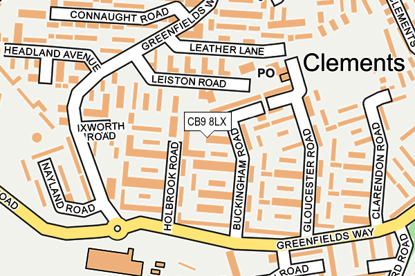 CB9 8LX map - OS OpenMap – Local (Ordnance Survey)