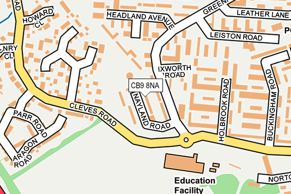 CB9 8NA map - OS OpenMap – Local (Ordnance Survey)