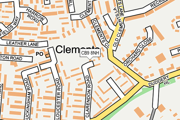 CB9 8NH map - OS OpenMap – Local (Ordnance Survey)