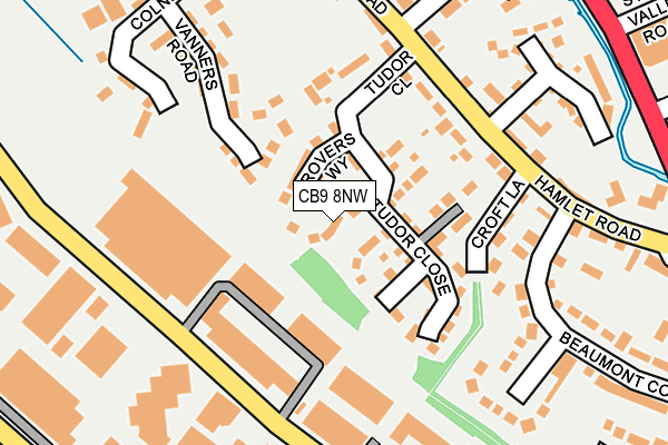 CB9 8NW map - OS OpenMap – Local (Ordnance Survey)