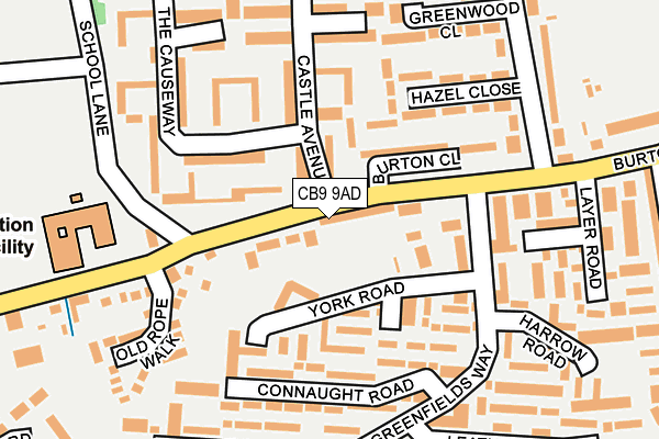 CB9 9AD map - OS OpenMap – Local (Ordnance Survey)