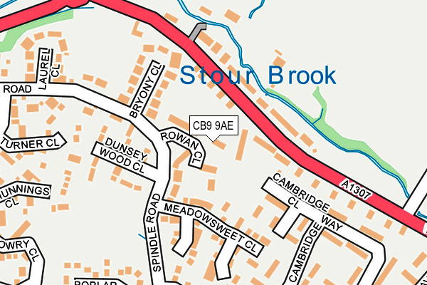 CB9 9AE map - OS OpenMap – Local (Ordnance Survey)