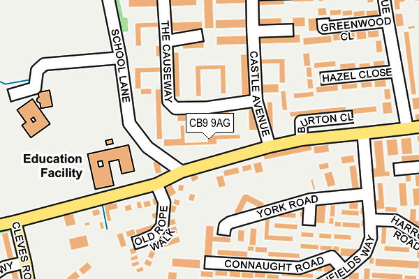 CB9 9AG map - OS OpenMap – Local (Ordnance Survey)