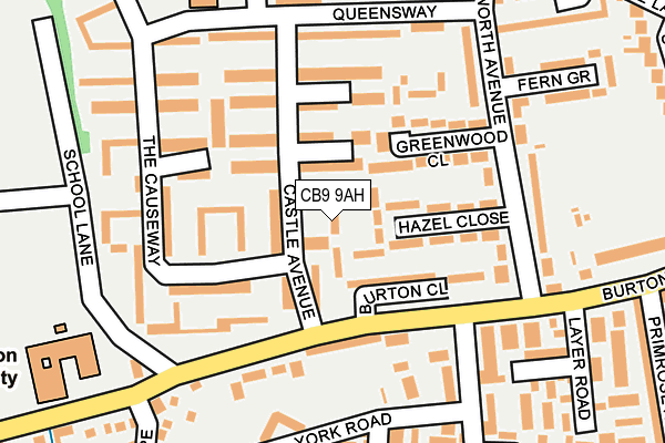 CB9 9AH map - OS OpenMap – Local (Ordnance Survey)