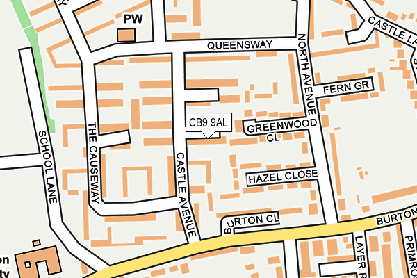 CB9 9AL map - OS OpenMap – Local (Ordnance Survey)