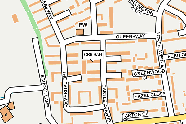 CB9 9AN map - OS OpenMap – Local (Ordnance Survey)