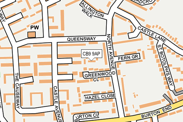 CB9 9AP map - OS OpenMap – Local (Ordnance Survey)