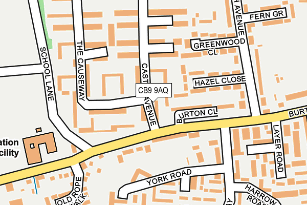 CB9 9AQ map - OS OpenMap – Local (Ordnance Survey)