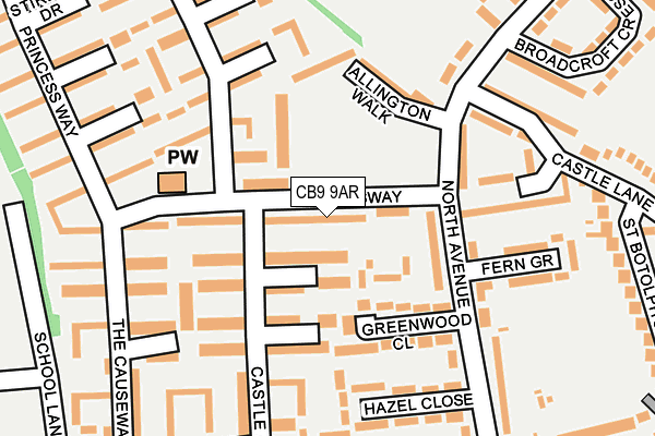 CB9 9AR map - OS OpenMap – Local (Ordnance Survey)