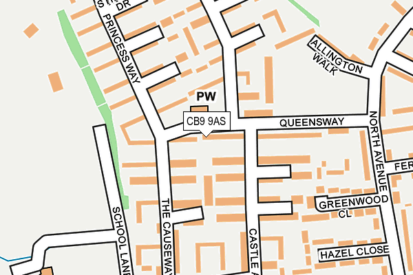 CB9 9AS map - OS OpenMap – Local (Ordnance Survey)