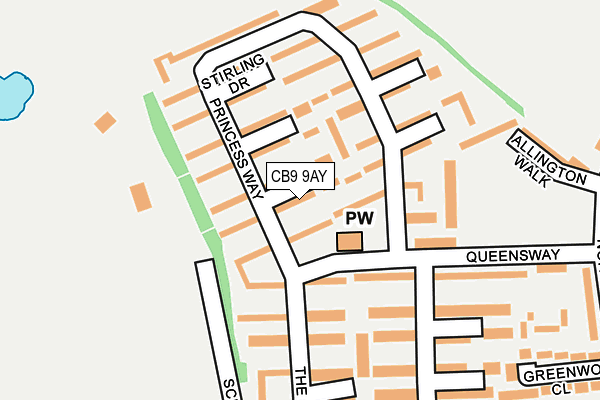 CB9 9AY map - OS OpenMap – Local (Ordnance Survey)