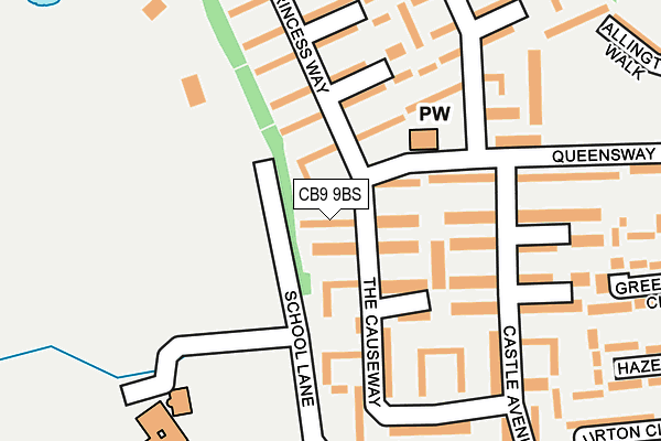 CB9 9BS map - OS OpenMap – Local (Ordnance Survey)