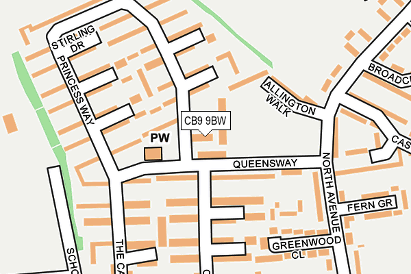 CB9 9BW map - OS OpenMap – Local (Ordnance Survey)