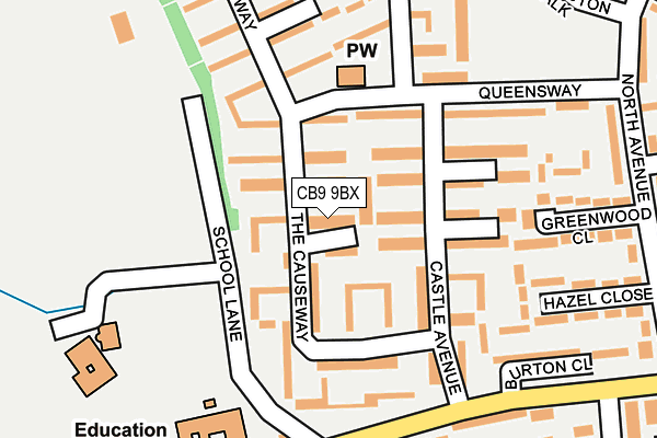 CB9 9BX map - OS OpenMap – Local (Ordnance Survey)