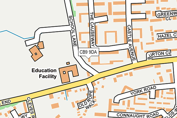 CB9 9DA map - OS OpenMap – Local (Ordnance Survey)