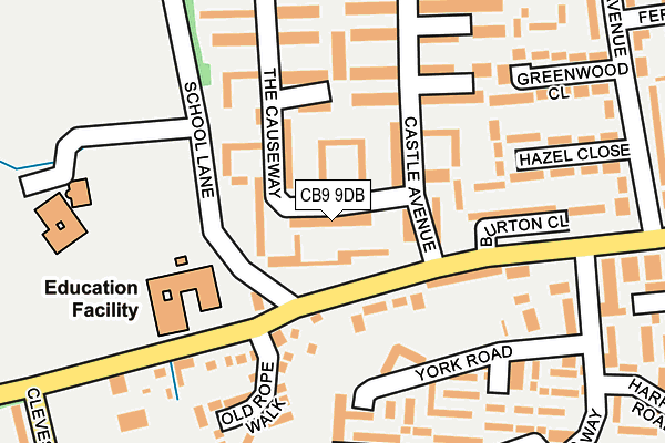 CB9 9DB map - OS OpenMap – Local (Ordnance Survey)