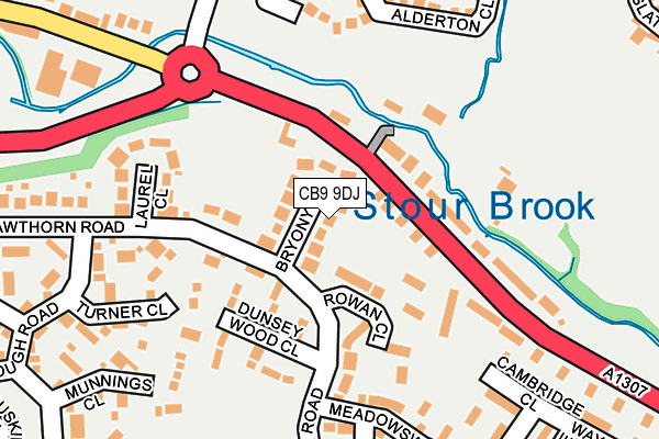 CB9 9DJ map - OS OpenMap – Local (Ordnance Survey)