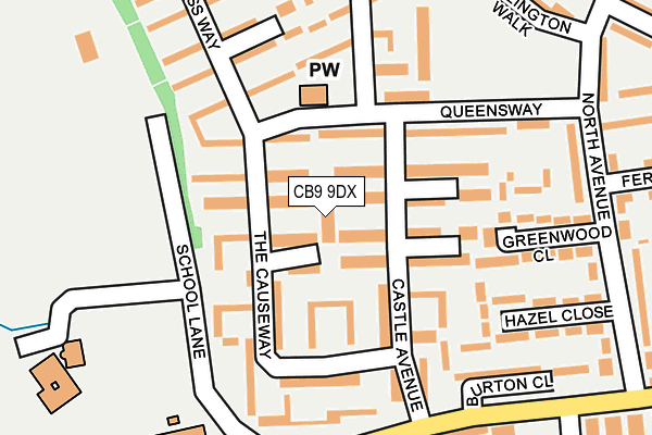 CB9 9DX map - OS OpenMap – Local (Ordnance Survey)