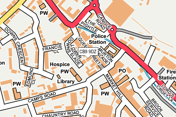 CB9 9DZ map - OS OpenMap – Local (Ordnance Survey)