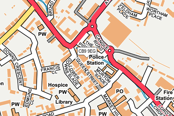 CB9 9EG map - OS OpenMap – Local (Ordnance Survey)
