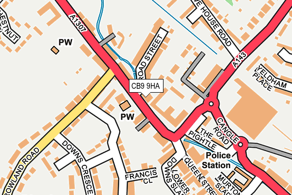 CB9 9HA map - OS OpenMap – Local (Ordnance Survey)