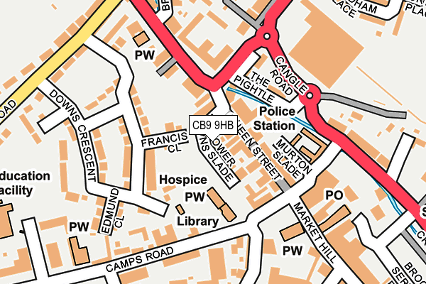 CB9 9HB map - OS OpenMap – Local (Ordnance Survey)