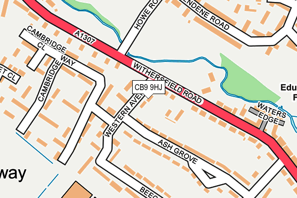 CB9 9HJ map - OS OpenMap – Local (Ordnance Survey)