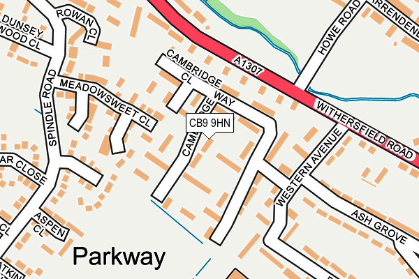 CB9 9HN map - OS OpenMap – Local (Ordnance Survey)